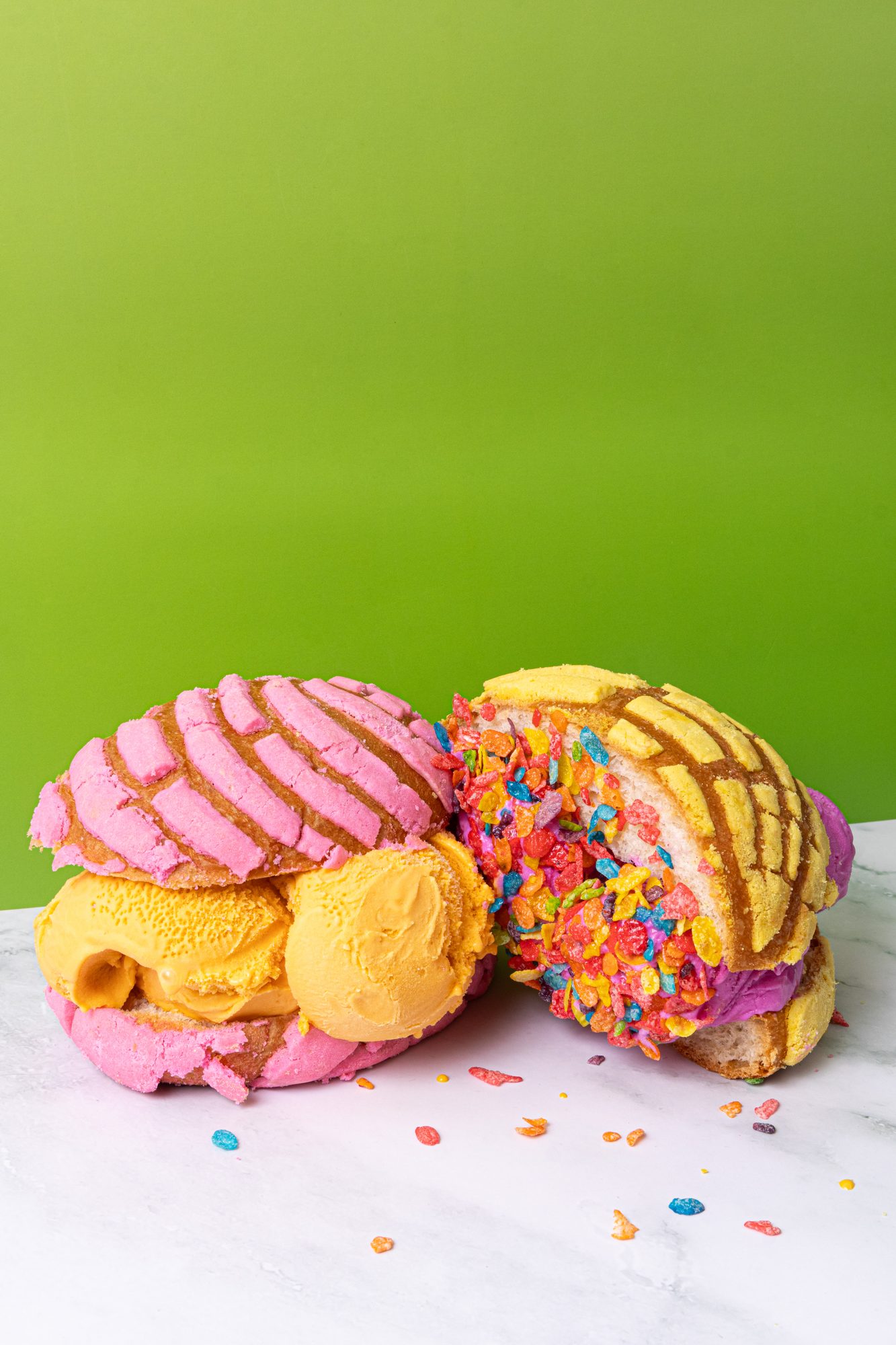 Mango and Cactus Pear Ice Cream Pan Dulce